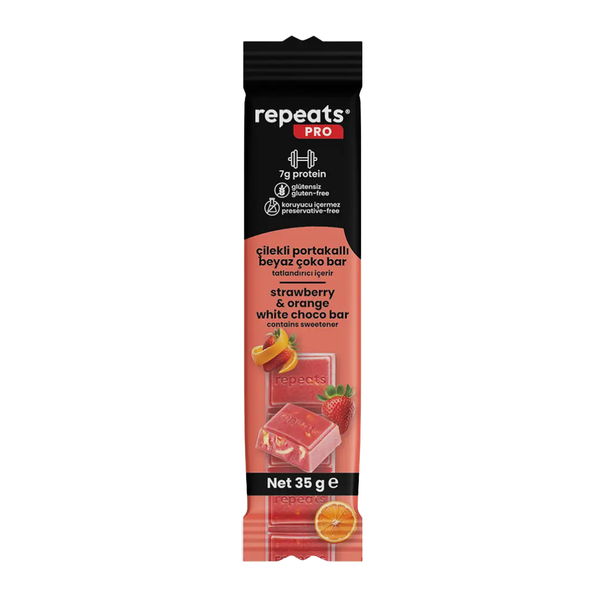 REPEATS Pro Çilekli Portakallı Çoko Bar 35g