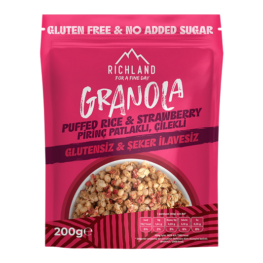 RİCHLAND Pirinç Patlaklı Çilekli Granola 200g