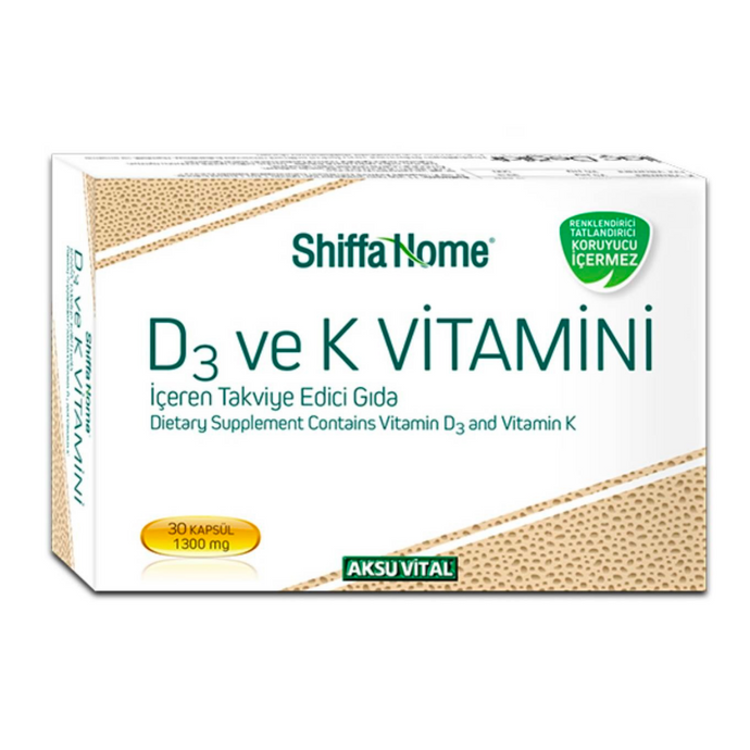 SHIFFA HOME D3 ve K Vitamini 30 Kapsül 1300mg