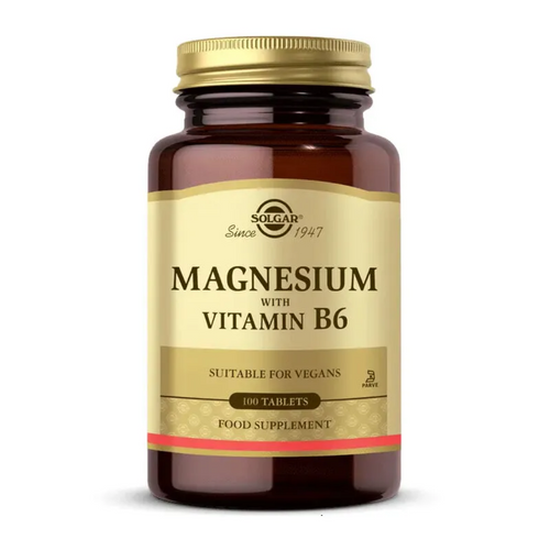 SOLGAR Magnesium with Vitamin B6 100 Tablet