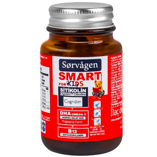 Sorvagen Smart Kids Sitikolin DHA Takviye Edİci Gıda 0,5 ml 60 Kapsül