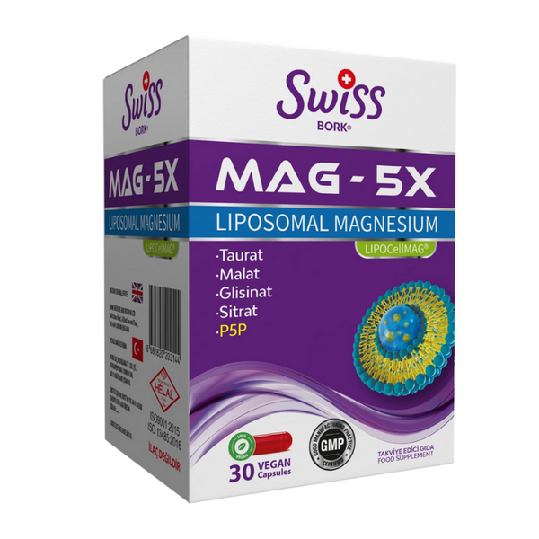 SWISS BORK MAG-5X Lipozomal Magnezyum 30 Kapsül