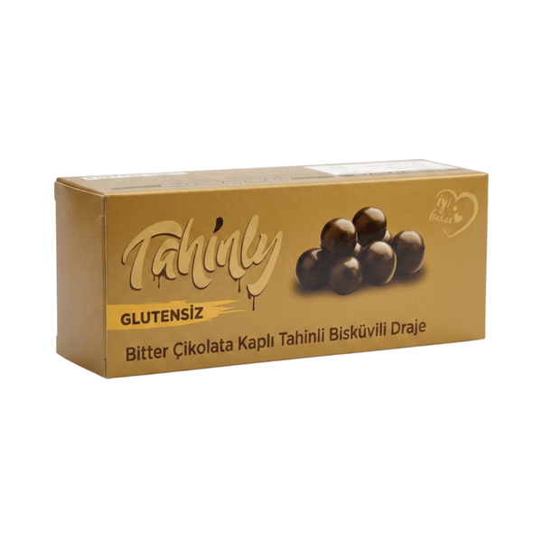 TAHİNLY Bitter Çikolata Kaplı Tahinli Bisküvili Draje 50g