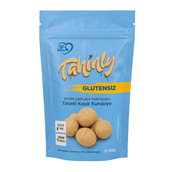 TAHİNLY Bitter Çikolata Parçacıklı Tahinli Kaşık Kurabiye 50g
