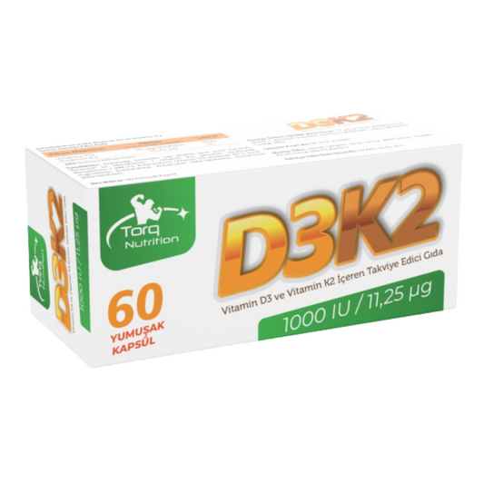TORQ NUTRİTİON D3K2 (1000 IU / 11,25 mcg) 60 Yumuşak Kapsül