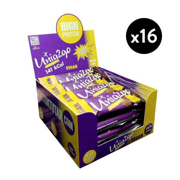 UNİQ2GO Muzlu Vegan Proteinli Bar 38g X16