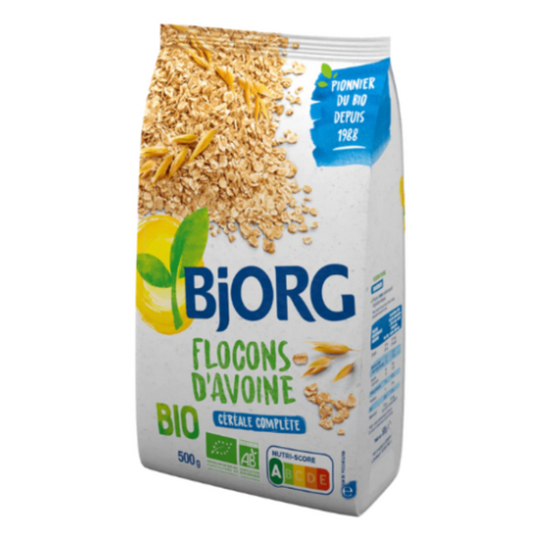 BJORG Organik Tam Taneli Yulaf Gevreği 500g