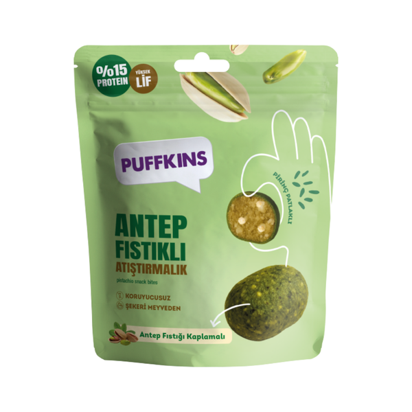 VEGGY Puffkins Antep Fıstıklı Atıştırmalık 75g