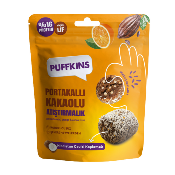 VEGGY Puffkins Portakal Kakaolu Atıştırmalık 75g