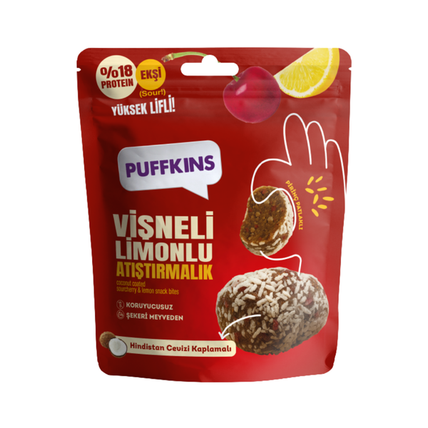 VEGGY Puffkins Vişneli Atıştırmalık 75g