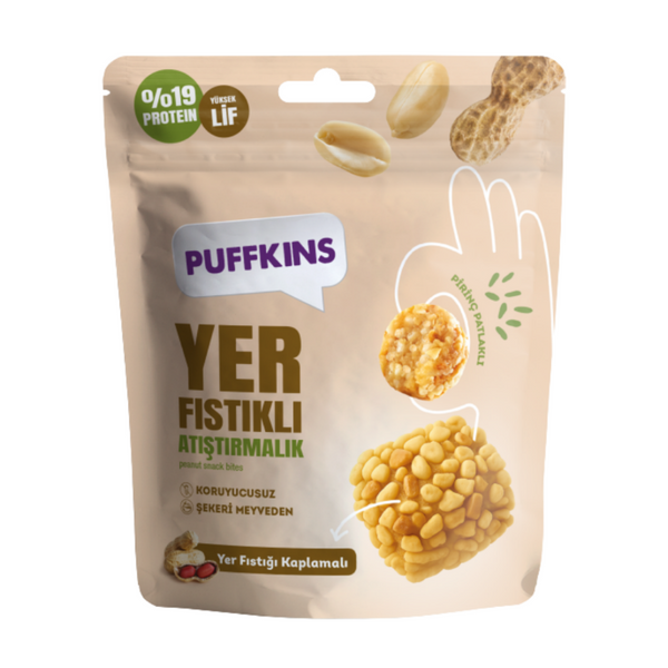 VEGGY Puffkins Yer Fıstıklı Atıştırmalık 75g