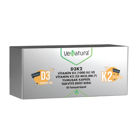 VENATURA Vitamin D3 ve Vitamin K2 60 Yumuşak Kapsül