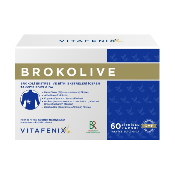 VİTAFENİX Brokolive Brokoli Ekstresi ve Bitki Ekstreleri İçeren Takviye Edici Gıda 60 Kapsül