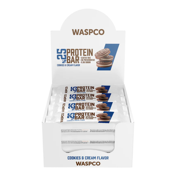 WASPCO Bitter Çikolata Kaplı Bisküvi Aromalı Protein Bar 36g x 12 Adet