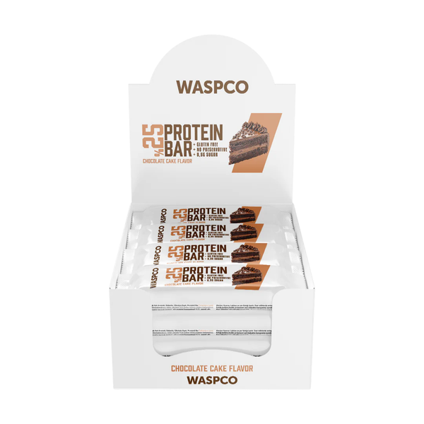 WASPCO Bitter Çikolata Kaplı Çikolatalı Kek Aromalı Protein Bar 36g x 12 Adet