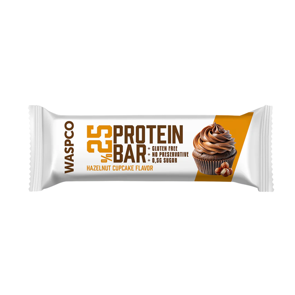WASPCO Bitter Çikolata Kaplı Fındıklı Cupcake Aromalı Protein Bar 36g