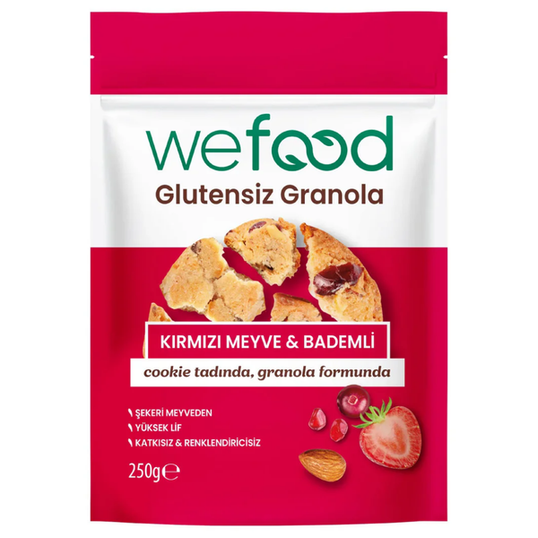 WEFOOD Glutensiz Granola Kırmızı Meyve & Bademli 250g