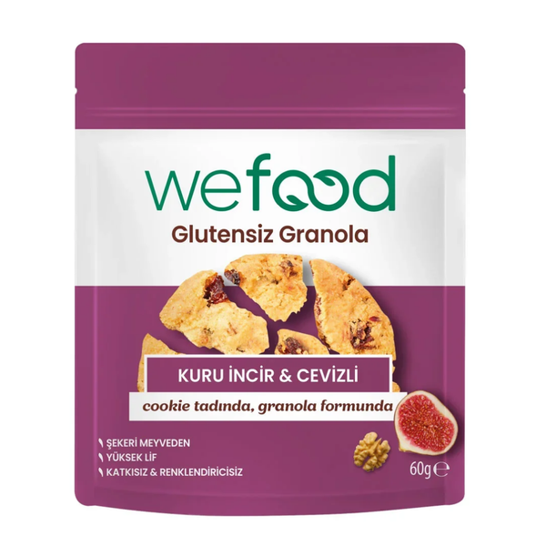 WEFOOD Glutensiz Granola Bites Kuru İncir & Cevizli 60g