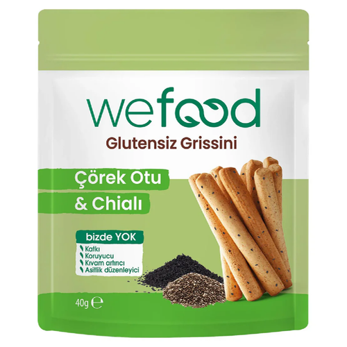 Wefood Glutensiz Grissini Çörek Otu & Chia'lı 40g