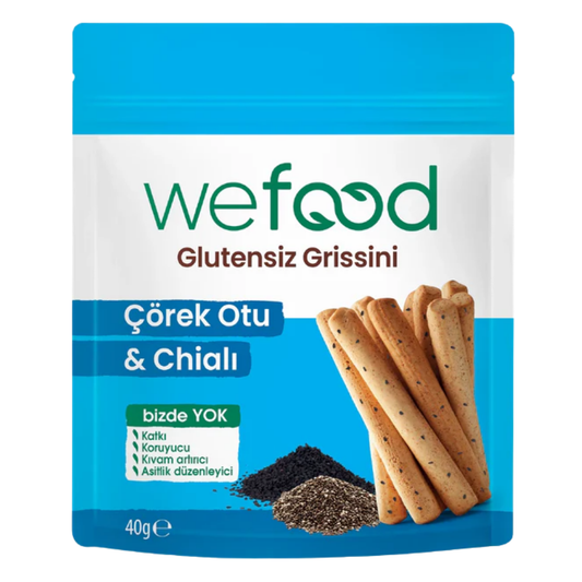 WEFOOD Glutensiz Grissini Çörek Otu & Chia'lı 40g