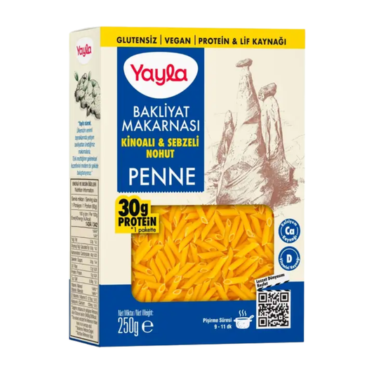 YAYLA Kinoalı ve Sebzeli Nohut Penne Bakliyat Makarnası 250g