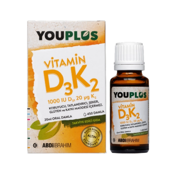 YOUPLUS Vitamin D3K2 Damla 1000 Iu 20ml