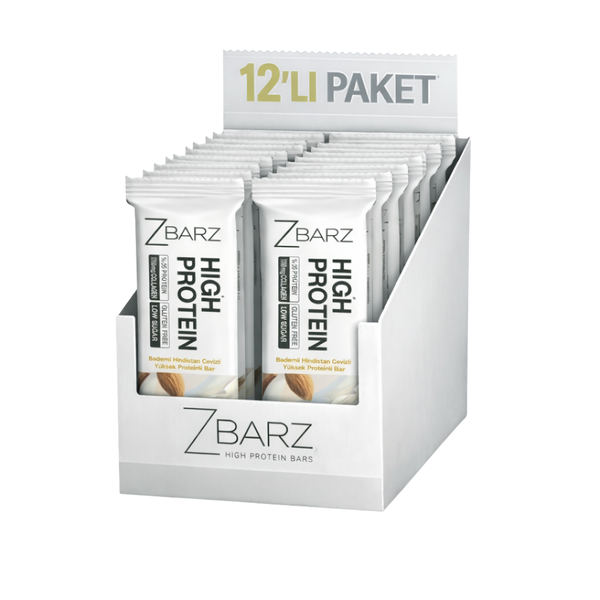 ZBARZ Bademli Hindistan Cevizli Yüksek Proteinli Bar 35g x 12 Adet
