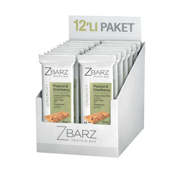 ZBARZ Crunchy Turna Yemişli Yer Fıstıklı Proteinli Bar 35g x 12 Adet