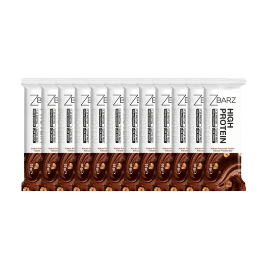ZBARZ Kakao Parçacıklı Fındıklı Yüksek Proteinli Bar 35g x 12 Adet