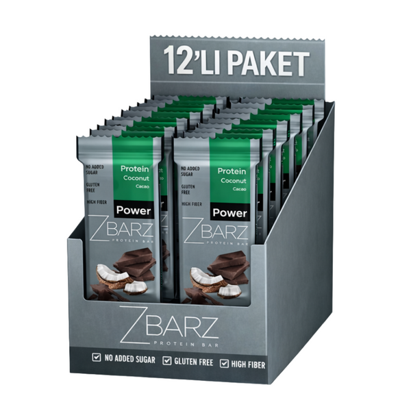 ZBARZ Power Hindistan Cevizli Kakaolu Protein Bar 35g x 12 Adet