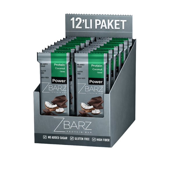 ZBARZ Power Hindistan Cevizli Kakaolu Protein Bar 35g x 12 Adet