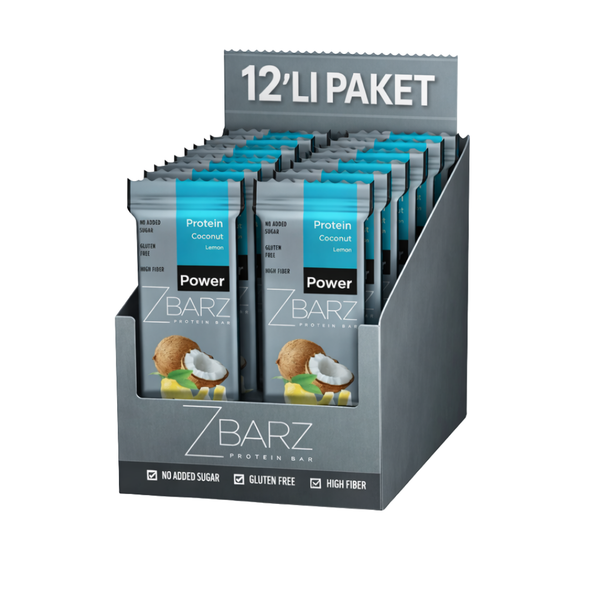 ZBARZ Power Limonlu Hindistan Cevizli Protein Bar 35g x 12 Adet