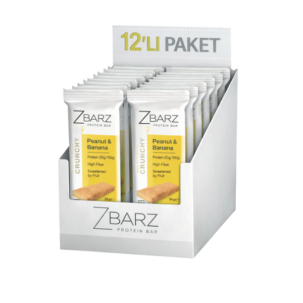 ZBARZ Protein Bar Crunchy Muzlu Yer Fıstıklı 35g x 12 Adet