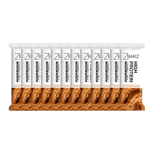ZBARZ Yer fıstıklı Kurabiye ve Karamel Aromalı Yüksek Proteinli Bar 35g x 12 Adet