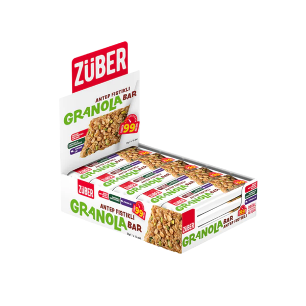 ZÜBER Antep Fıstıklı Granola Bar 25g x 15 Adet