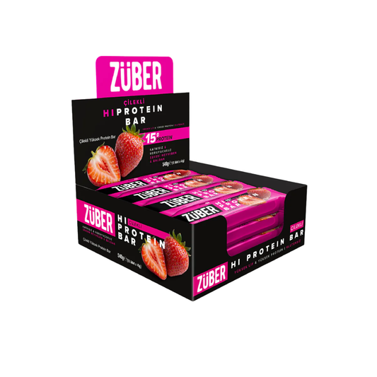 ZÜBER Çilekli Hi Protein Bar 45g X 12 Adet