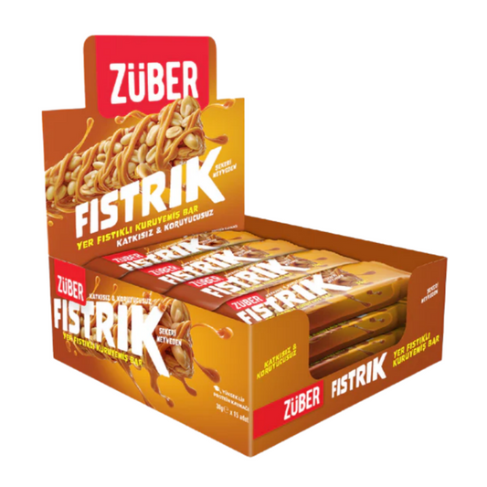 ZÜBER Fıstrık Yer Fıstıklı Kuruyemiş Bar 30g x 15 Adet