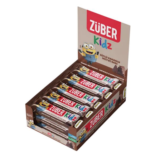 ZÜBER Kidz Sütlü Kakaolu Meyve Bar 25g x 16 Adet