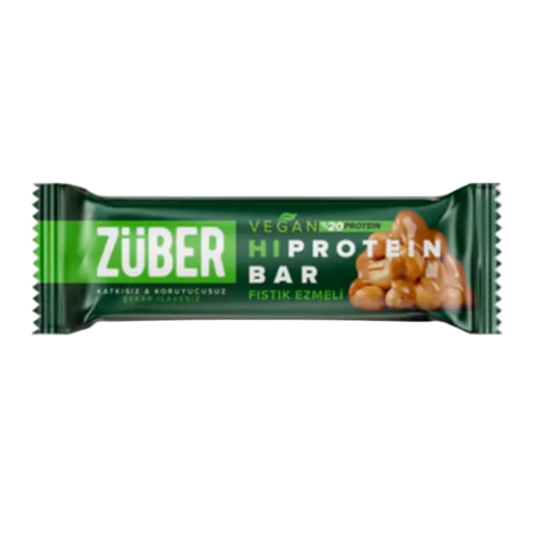 ZÜBER Fıstık Ezmeli Vegan Yüksek Proteinli Bar 45g