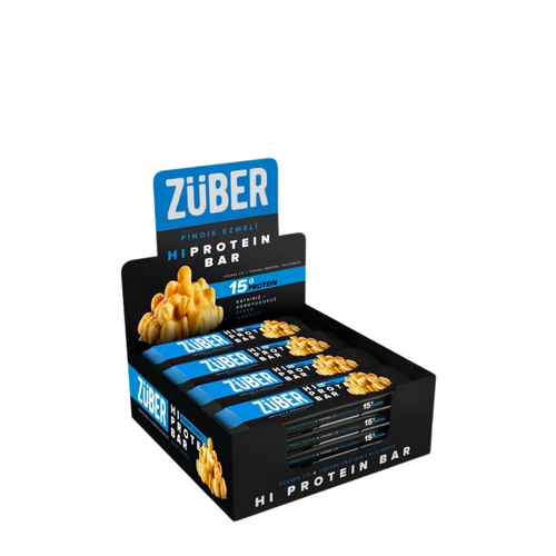 ZÜBER Fındık Ezmeli Yüksek Protein Bar 45g X 12