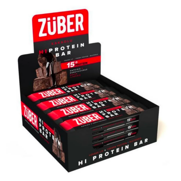 ZÜBER Kakaolu Yüksek Protein Bar 45g x 12