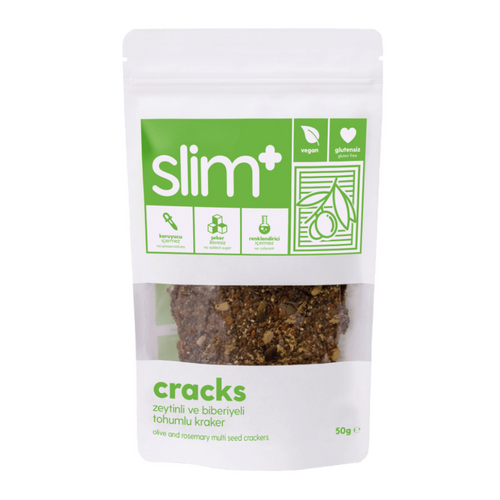 SLİMPLUS Zeytin Biberiyeli Glutensiz Cracks Tohum Kraker 50gr