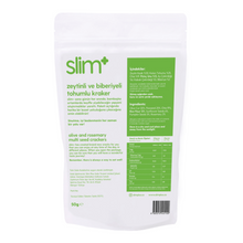 Görseli Galeri görüntüleyiciye yükleyin, SLİMPLUS Zeytin Biberiyeli Glutensiz Cracks Tohum Kraker 50g
