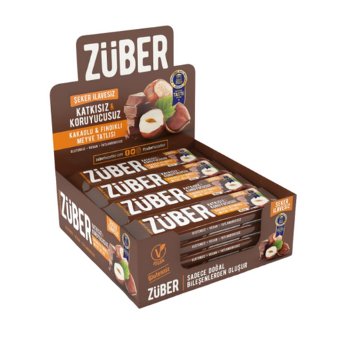 ZÜBER Fındıklı Kakaolu Meyve Bar (12 Adet) 12x40g