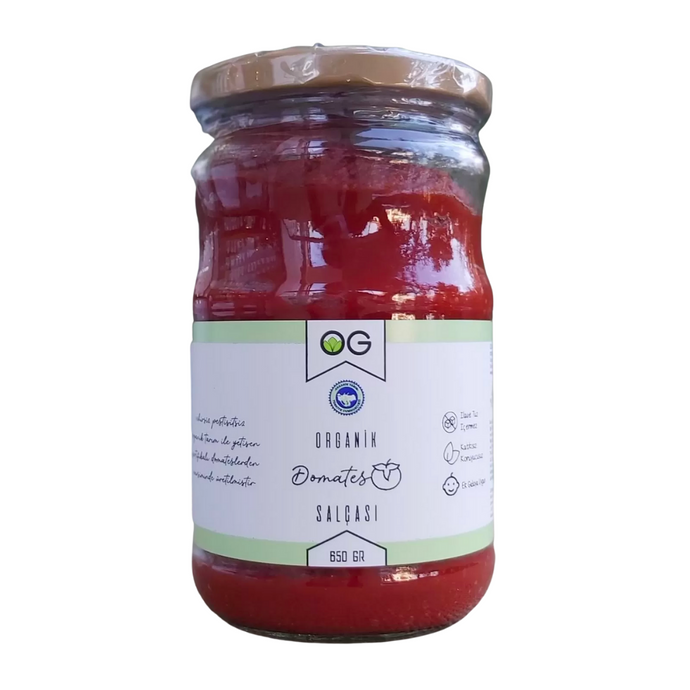 OG NATURAL Organik Tuzsuz Domates Salçası 650 gr