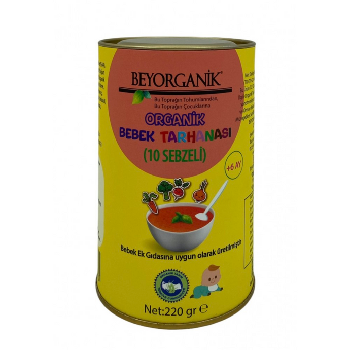 BEYORGANİK Bebek Ek Gıdası Organik Bebek Tarhanası (10 Sebzeli) 220gr