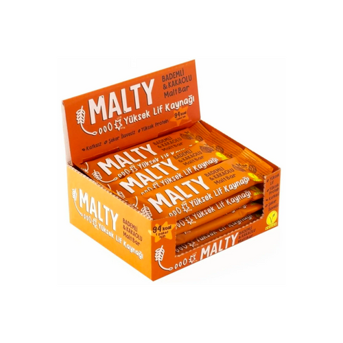 MALTY Bademli & Kakaolu Ve Maltlı Meyve Barı 34G x 12 adet