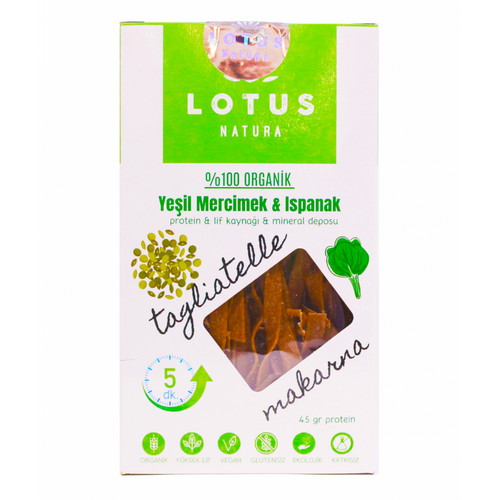 LOTUS NATURA Yeşil Mercimek & Ispanak Makarna (Tagliatte)