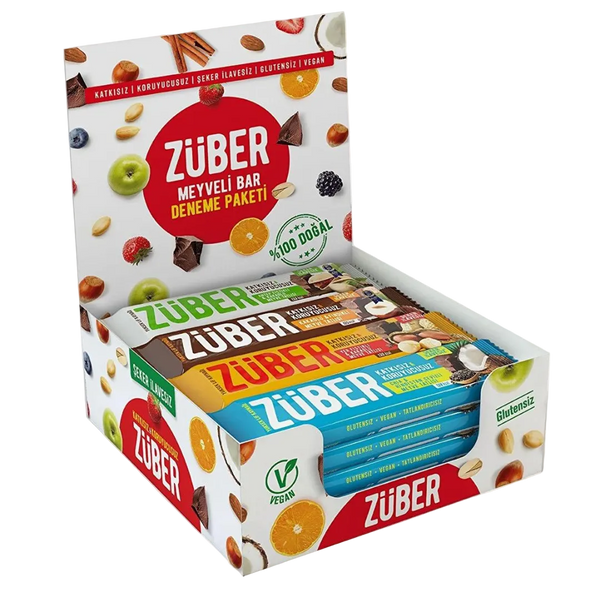 ZÜBER Çikolatalı Meyve Bar Deneme Paketi (12 Adet)