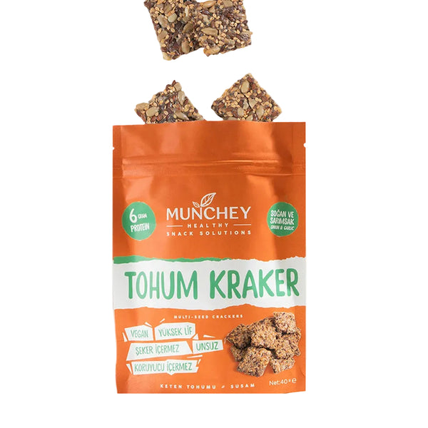 MUNCHEY Soğan ve Sarımsaklı Tohum Kraker 40g